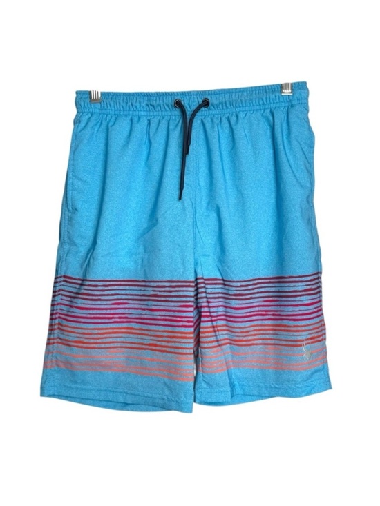 Spyder Other - Spyder Boys Striped Board Shorts Swim Trunks Large 14/16 Blue Multicolor Logo